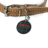 Santa's Favorite Tartan Plaid Dog Tag, Pet Tag